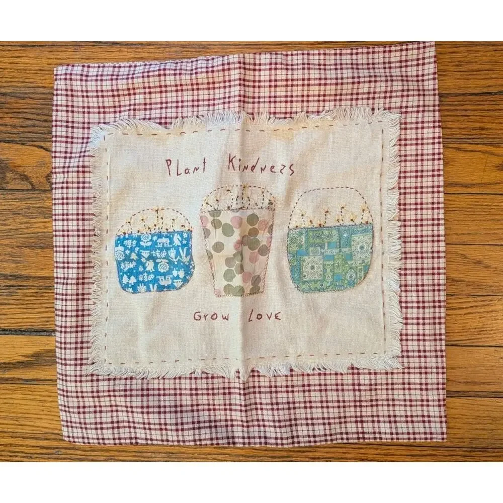 Handmade Embroidered Pillowcase Cover Patchwork Kindness Slip A Pillow In